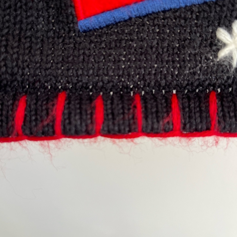Coldwater Creek Black V-Neck Winter Motif Gloves Hats Mittens Zip Cardigan 3X - Picture 9 of 10